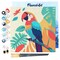 Figured'Art Mini Paint by Numbers Kit for Adults with Frame Tropical Parrot Small format 8"x8" - Craft Art Painting DIY Canvas Already Stretched on a Wooden Frame